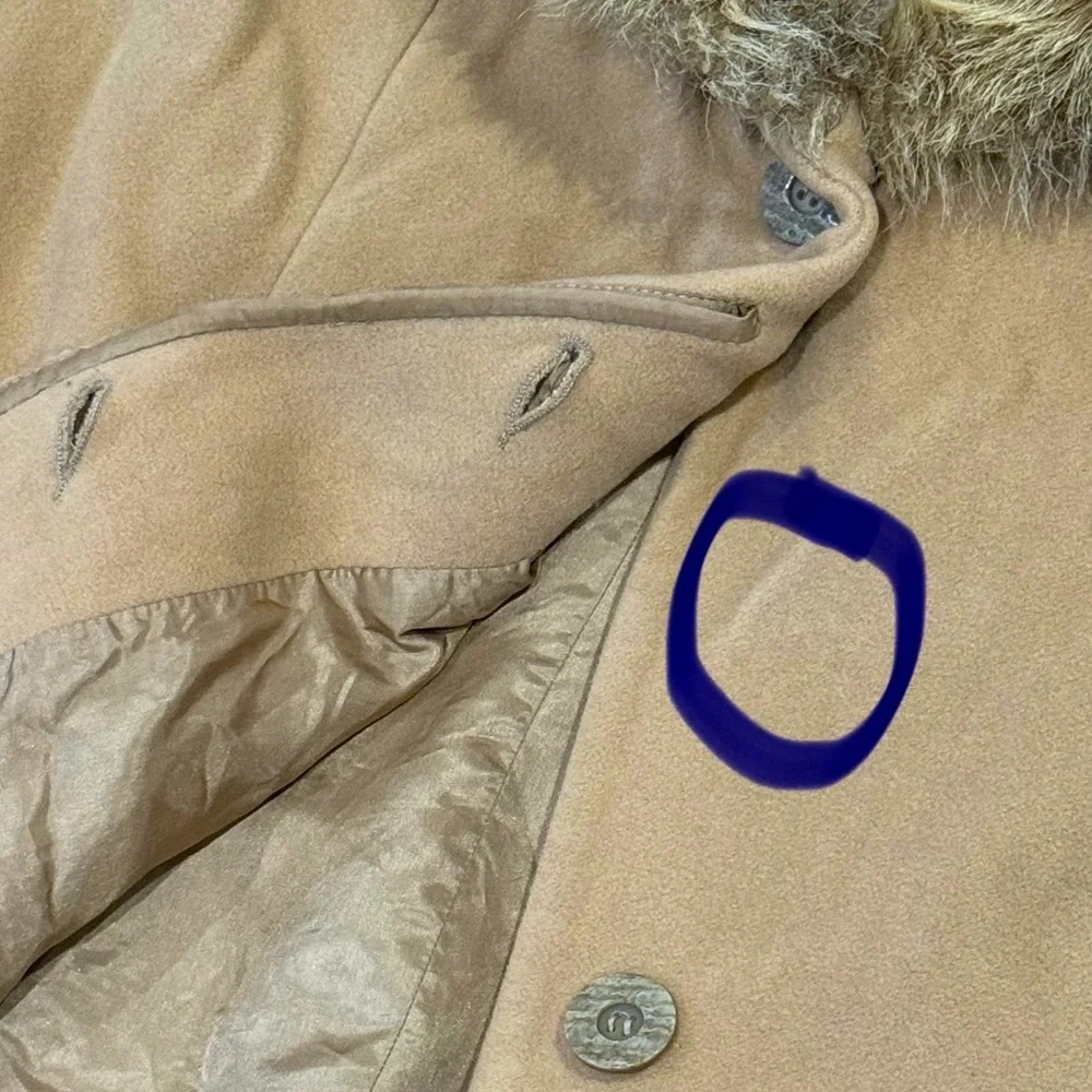 🧥 ALBERT NIPON Vintage Camel Wool Swing Coat‎ Sz 10 Faux Fur Trim Old Money - Picture 10 of 14